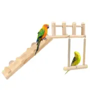 Parrot Cage Hammock Swing Cockatiel Cage Hammock Swing Toy Wooden Stand6480