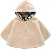 [VINCINEY] Toddler Winter Coat Wool Blend Winter Hooded Outerwear Capes Poncho Coat Girls Autumn Winter Warm Thick Coat Kids Clothes