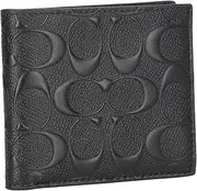 [Coach] 75363 Men's Bifold Wallet BLK, Black, Free Size