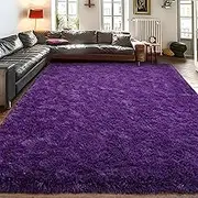 Ailyei 8x10 Large Area Rugs for Living Room, Ultra Soft Purple Big Shag Rug for Bedroom Nursery, Modern Fluffy Plush Carpet for Girls Boys Kids Room Dorm Home Decor, Upgrade Non-slip