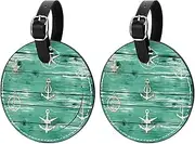 [VTGHDEEQ] Luggage Tag,Bag Tags for Luggage,Travel Suitcase Tags,Anchor Retro Nautical,2-Pc