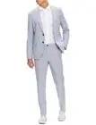 Hugo Boss Seersucker Slim EUR 50 Suit Light Blue Striped White Summer BRAND NEW