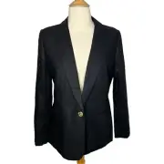 J.Crew Womens $178 Linen Holland Blazer Black Size 4 Al222