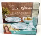 The Pioneer Woman by Corelle 12-Piece Dinnerware Set, Evie, Teal