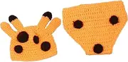 Beavorty Adorable Giraffe Baby Photo Suit Breathable Headdress Fun Hat Creative Costume Set