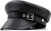 [Generic] Leather Fiddler Cap Biker Cap Fisherman Unisex Style