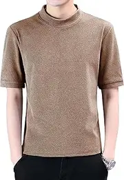 [Generic] Men's Crewneck Sweater Short Sleeve Casual Solid Color Soft Thermal T-Shirts Lightweight Classic Pullover Sweaters