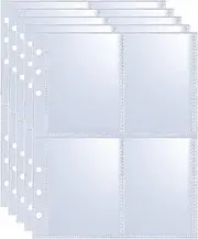 40 Pack 320 Pockets 2.5x3.5 Inch Trading Card Sleeve Pages for Game Cards, Photocard- Double-Sided 4 Pocket Page Protector,Ultra-Clear Kpop Photocard Sheets for A5 6 Ring Binder