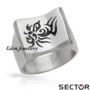 Authentic SECTOR Men Stainless Steel Enamel Ring Model ACCIAIO Luxury Box 1 ONLY