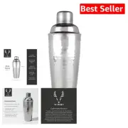 Elegant 24 oz Hammered Metal Cocktail Shaker - Perfect for Home Bartenders