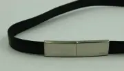 Prada Women's Cintura In Pelle Nappa Lucida Black Leather Thin Lock Buckle Belts
