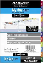 AT-A-GLANCE 2022 Daily & Monthly Planner Refill by, 52111 Day-Timer, 5-1/2" x 8-1/2", Size 4, Kathy Davis (KD81-125)