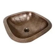 Nantucket Sink SQRC-OF 16" Copper Square Undermount Bathroom sink