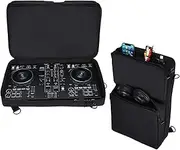 Growalleter Travel Bag for Pioneer DJ DDJ-FLX4/DDJ-400/DDJ-SB3 or Roland DJ-202 DJ Controller, Carry Case with Accessory Storage and Adjustable Shoulder Strap