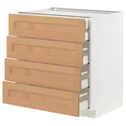 METOD / MAXIMERA base cb 4 frnts/2 low/3 md drwrs, white/Vedhamn oak, 80x60x80 cm