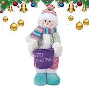 Shenrongtong Christmas Decor Dolls - Tabletop Plush Figures with Hat - Christmas Old Man Snowman Plush Doll Traditional Ornament for Home, Cafe, Restaurant,