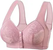 [Generic] Women Bra Older Women Comfy Convenient Front Closure Bras No Underwire Supportive Bras Full Coverage Bra Sports