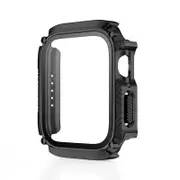 Nevenka Waterproof iWatch Case PC Screen Protector for Apple Watch Series 7/8-Black