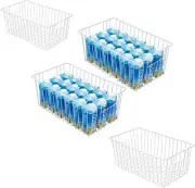 16inch Freezer Storage Organizer 16"L*10"W*7"H, White,4pack