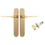 Como Lever Oval Backplate Passage Kit Brushed Brass