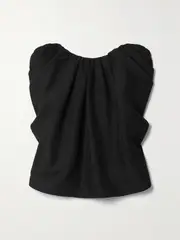[Co] Co - Strapless Gathered Crepe Top - Black - x small x small Black
