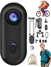 The Snap Cam, Camp Snap Camera, Snapcam Mini Magnetic Camera, Compact 4k Bodycam Records in HD, 170° Wide-Angle Shooting, for Adventures and Car Lovers (White, 4K)