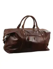 [PIERRE CARDIN] Rustic Leather Business/Overnight Bag in Cognac