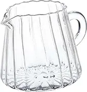 CANIGHT High Borosilicate Glass Milk Frothing Jug Manual Milk Frother Pitcher Bell for Home Restaurant