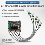 ZK-TB21F 2.1 Channel 50W*2+100W Bluetooth 5.0 Digital Amplifier Module TPA3116D2