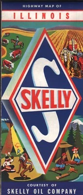 1961 Skelly Road Map: Illinois NOS