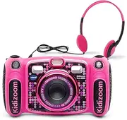 VTech Kidizoom Duo 5.0 Deluxe Digital Selfie Camera with MP3 Player and Headphones, Pink