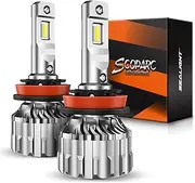 SEALIGHT H11/H9/H8 LED Headlight Bulbs, 20000 Lumens Per LED Lights with Cooling Fan, 600% Brighter S6 H8/H9 Light Bulbs 6500K Cool White Conversion Kits Bulb Plug and Play, Pack of 2