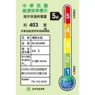 NC-EG3000 另售NC-BG4001/NC-HU401P/NC-EG4000/象印熱水瓶/虎牌熱水瓶