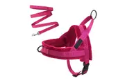Dog Harness No-Pull Pet Harness with Adjustable Soft Padded Dog Vest-rose Red