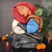 Radha Krishna Idol with Cow idol Sculpture Showpiece Figurine Statue Gift