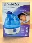 Comfort Zone Portable Ultrasonic Humidifier Quiet Auto Shut Off Baby Nursery