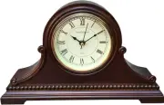 Charming Battery Operated Walnut Clock with Silent Chime - Classic Home Accent