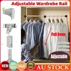 Heavy Duty Lift / Pull Down Wardrobe Rail Adjustable 600-1245mm Clothes Hanger