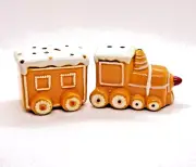 New Gingerbread Train Mini Salt and Pepper Shakers - 1.5"
