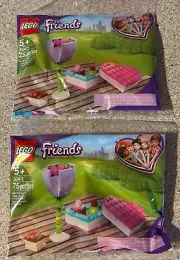 Two Complete Unopened Friends 75 Piece Lego Sets Candy Heart Flower