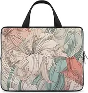 [FHPCE] Laptop Shoulder Bag Laptop Bag Computer Bag Hand Drawn Flower Pattern Messenger Bag for Unisex