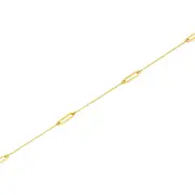 9ct Gold 19cm Mini Paperclip And Trace Bracelet
