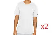 2 Champion Men's Heritage Tee T Shirt Heavyweight GT19 100% Cotton Small White