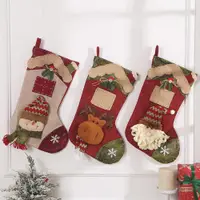 在飛比找樂天市場購物網優惠-聖誕節裝飾用品襪圖案雪人老人聖誕掛件襪子聖誕禮物袋
