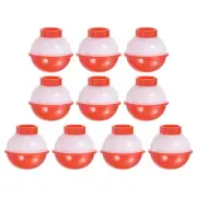 0.75 Inch Fishing Bobbers, 10 Pack Plastic Round Fishing Float, Red and White