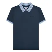 Lambretta Mens SS25 Gingham Big & Tall Polo Shirt