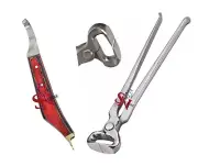 Set Of Hoof Nipper 14'' with Hoof Knife with Brass Horseshoeing Topper Farrier
