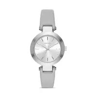 在飛比找蝦皮商城優惠-【DKNY】美式經典極簡風時尚真皮腕錶-銀灰款/NY2456