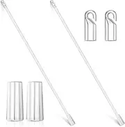 24 Inches 2 Pieces Vertical Blinds Replacement Parts - Wand With Hook and Grip, Clear Plastic Opener, Long Window Stick Tilt Rod