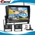 Wireless 10.1" Quad DVR Monitor 32GB 2x 1080P AHD IR Reversing Camera Truck Van